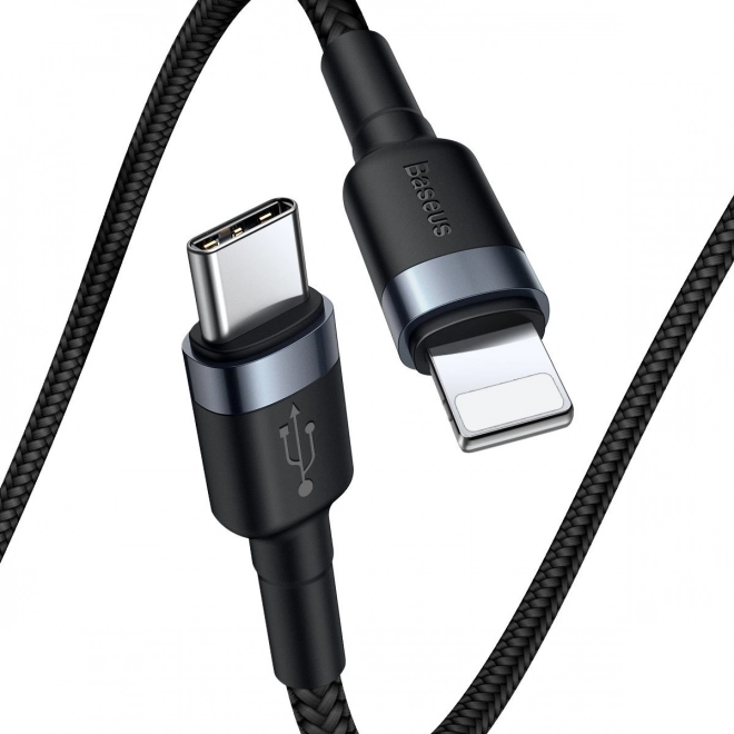 Kábel Baseus Cafule USB-C na Lightning PD 18W 1m šedo-čierny