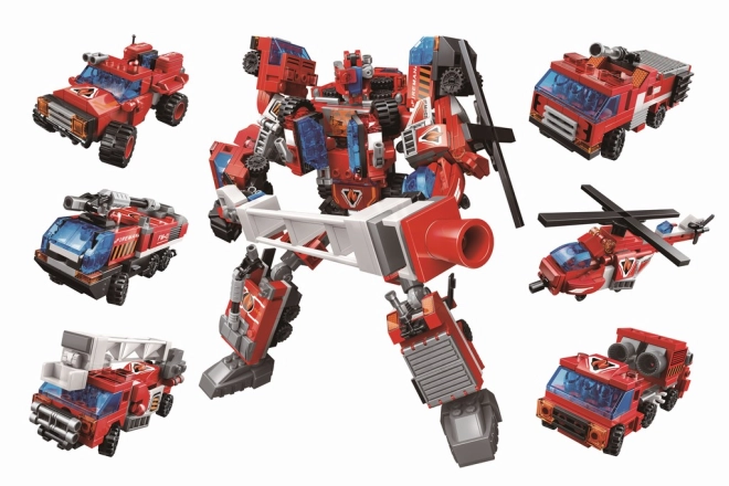 Postavte 6 modelov a spojte ich do obrieho hasičského mecha
