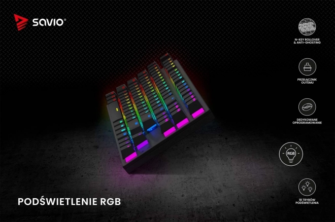 Mechanická RGB klávesnica Savio Tempest X2 s prepínačmi Outemu Blue