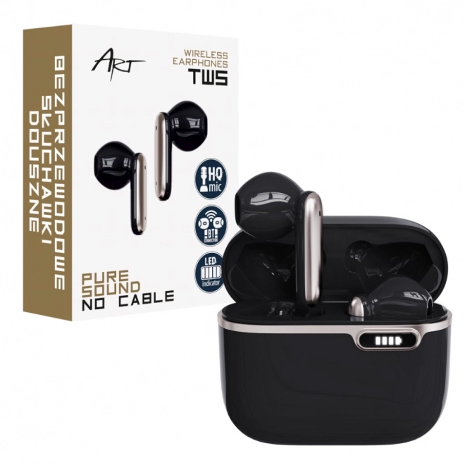 Bluetooth slúchadlá s HQ mikrofónom TWS (USB-C) čierne