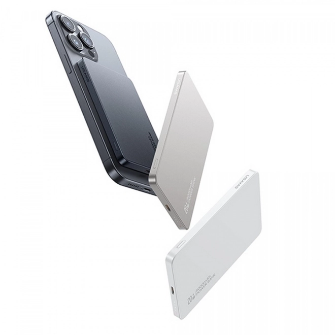 Indukčná powerbanka 5000mAh 20W MagSafe PD biela