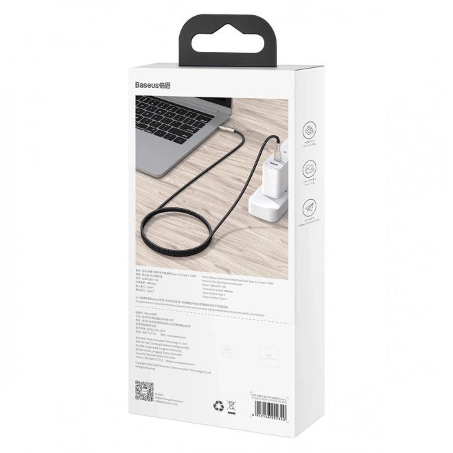 Rýchlonabíjací kábel Baseus USB-C 100W 1m čierny