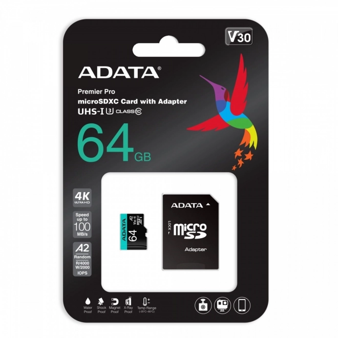 MicroSD karta Premier Pro 64GB s adaptérom