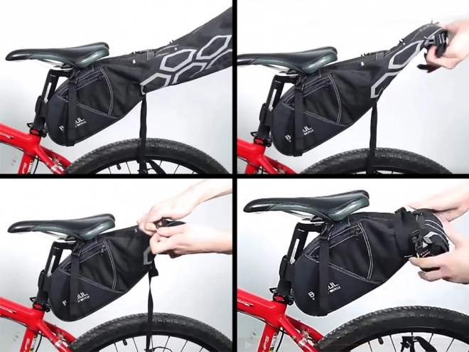 Vodotesná cyklistická taška pod sedlo s držiakom pre svetlo