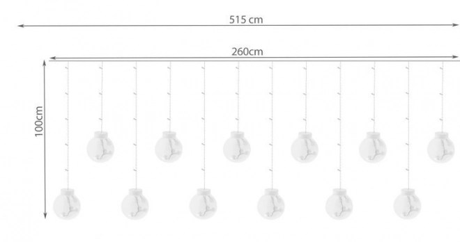 Svetelná záclona 108 LED studená biela