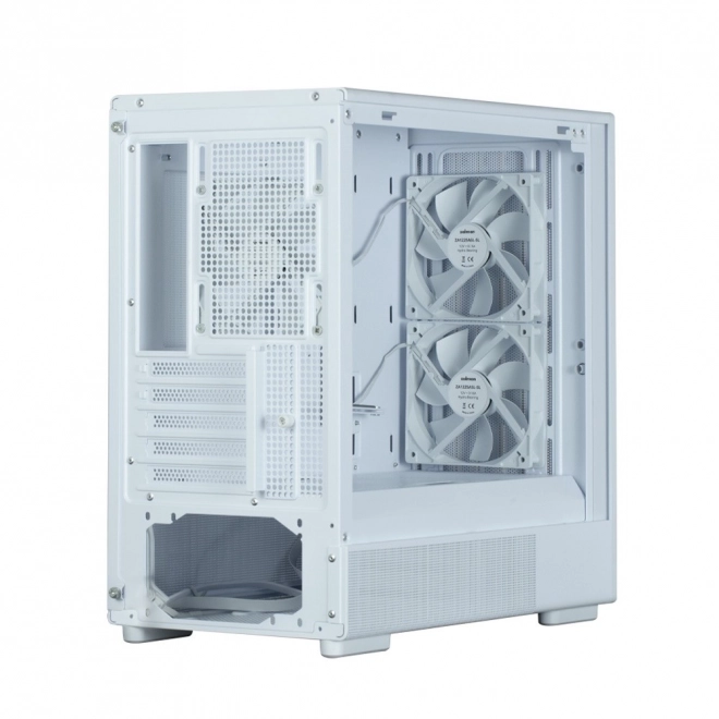 Biela Mini Tower Skriňa s drevenými prvkami
