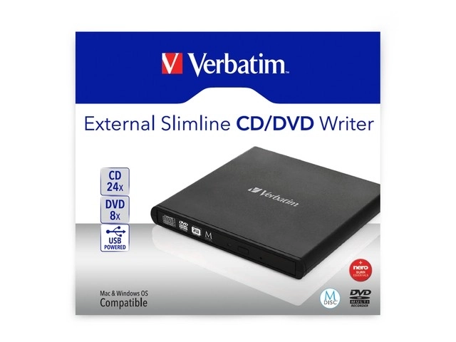 Externá slim vypaľovačka CD/DVD USB 2.0 VERBATIM