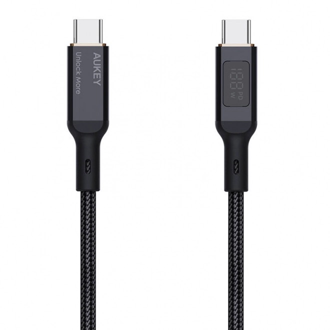 Kábel Aukey USB-C na USB-C 100W 1m čierny