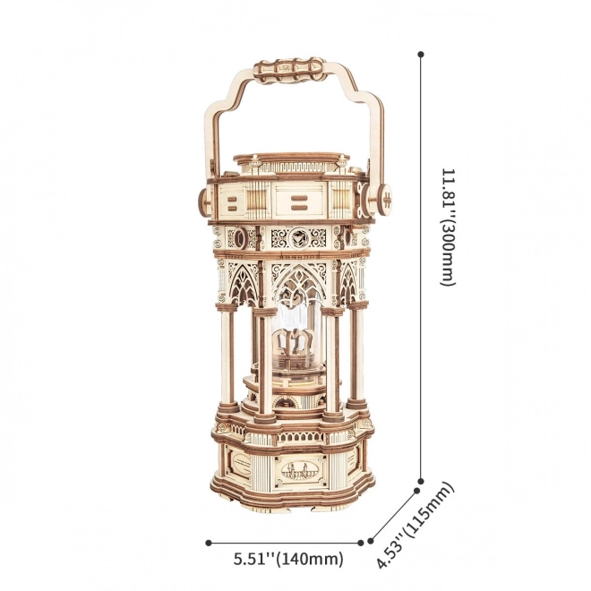 Viktoriánsky lampáš - krabička na hračky - 3D drevené puzzle