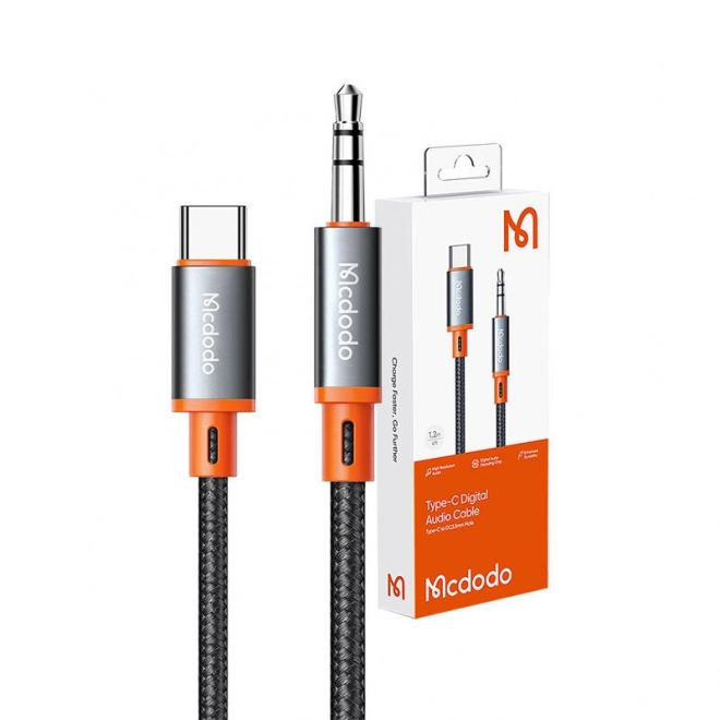 Kábel Mcdodo USB-C na 3,5mm mini jack AUX 1,2 m čierny