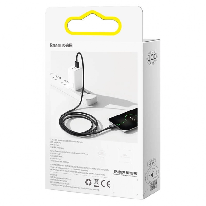 Kábel Baseus Superior Series USB na micro USB čierny 2 m