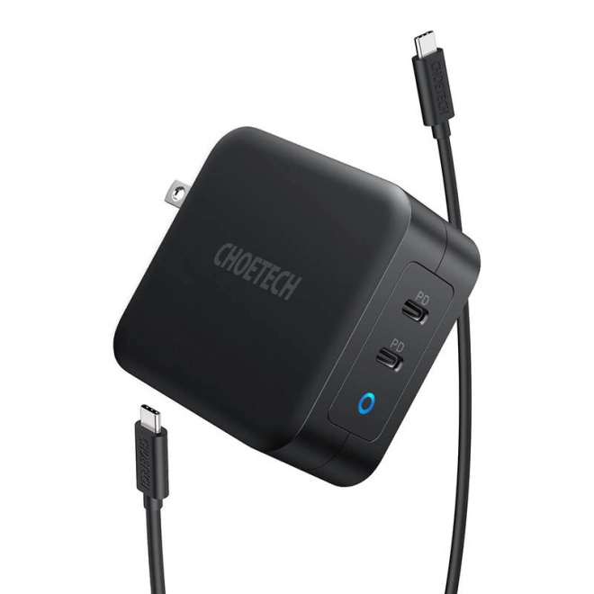 Výkonná GaN nabíjačka Choetech s dvoma USB-C portami