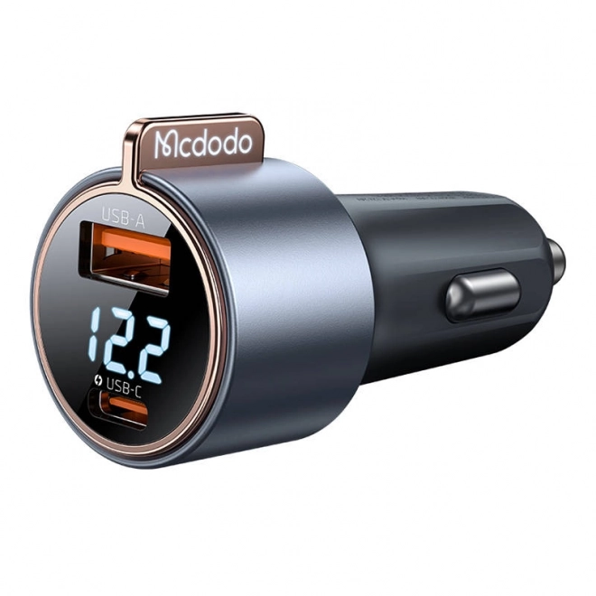 Nabíječka do auta McDodo s digitálnym displejom 2 x USB, 75W