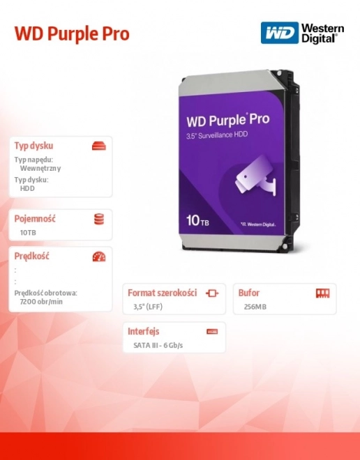 Pevný disk Western Digital Purple Pro 10TB SATAIII
