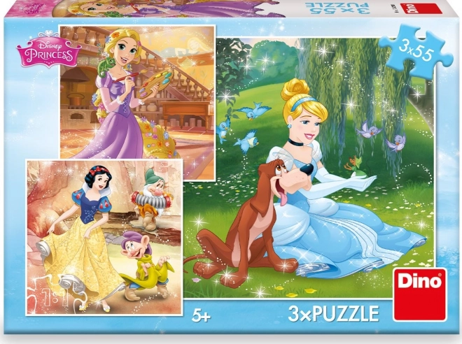 Puzzle Disney Princezné 3x55