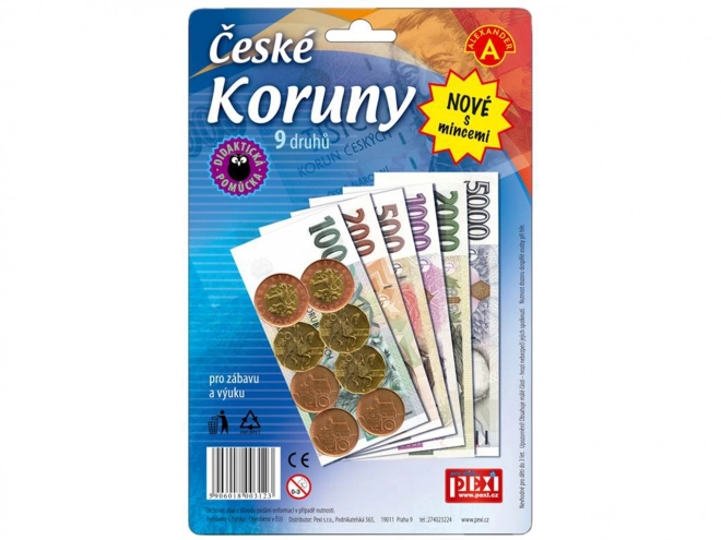 České koruny pre deti: Bankovky a mince