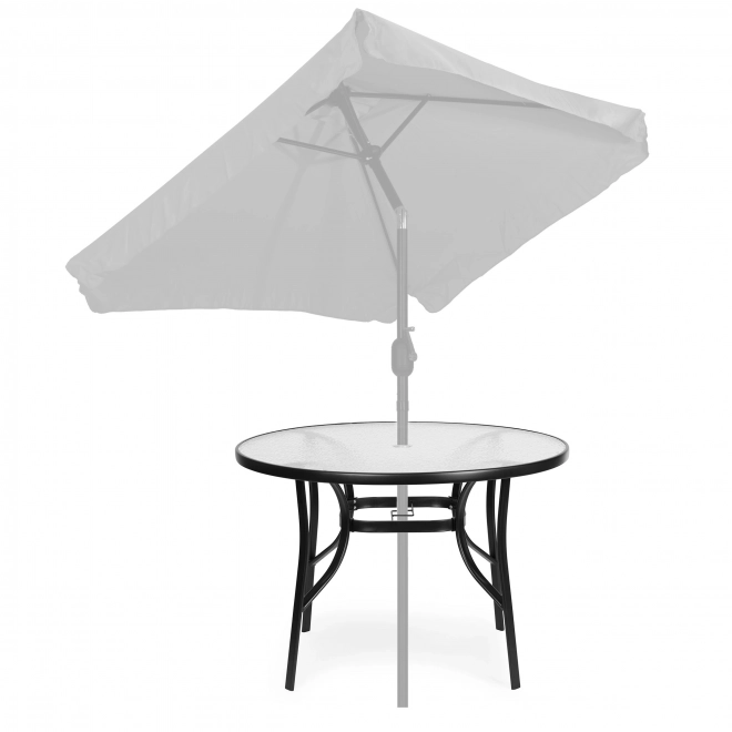 Okrúhly záhradný stôl 80 cm s otvorom na slnečník