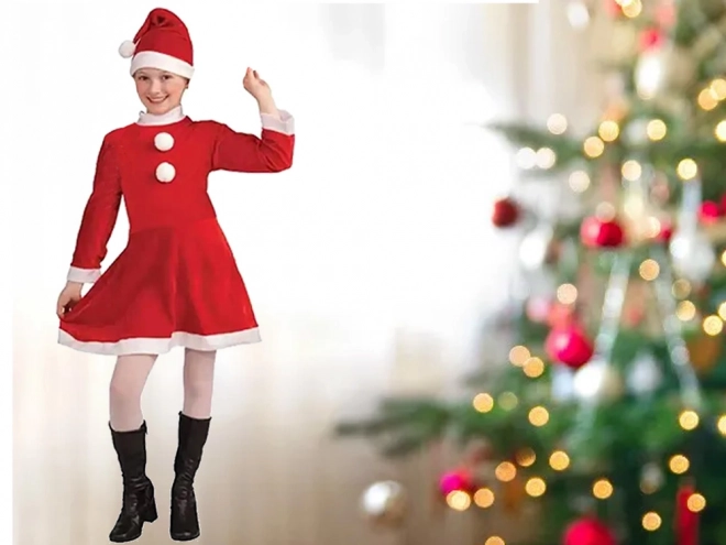 Kostým Santa Claus pre dievčatá s klobúkom