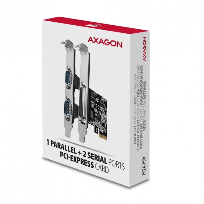 PCIe karta s paralelným LPT portom a dvoma RS232 sériovými portami