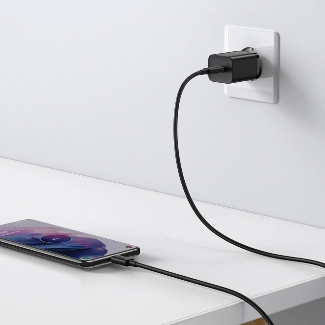 Nabíjačka Baseus Super Si Quick 1C 25W s USB-C/USB-C káblom 1m (čierna)