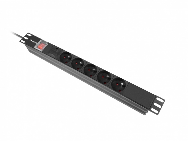 Listva napájací Rack PDU 19" 1U Lanberg 16A 5x230V 2m čierna IEC C14