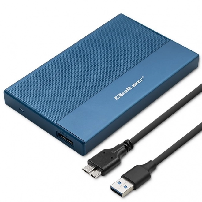 Alumíniová skriňa na pevné disky SSD HDD 2.5" SATA USB 3.0 Modrá