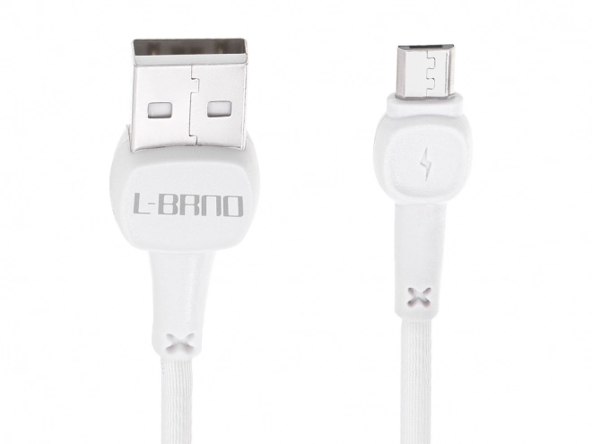 Kábel USB-micro USB rýchle nabíjanie 2A 100 cm biely