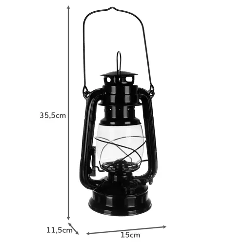 Štýlová čierna olejová lampa 24 cm