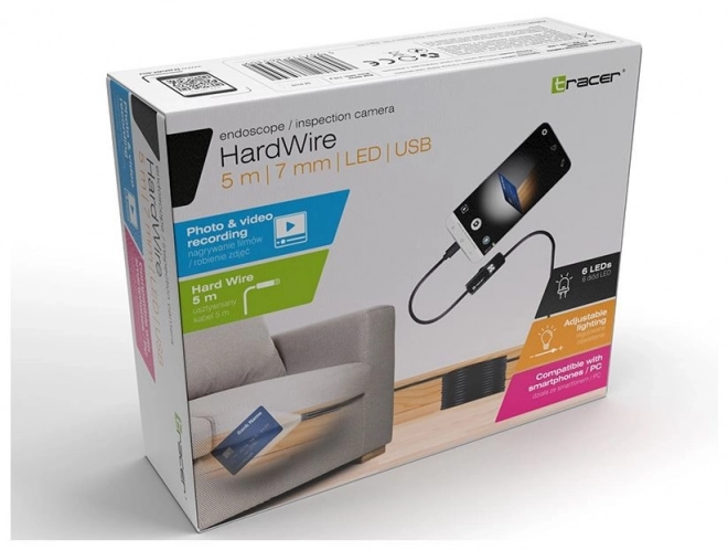 Endoskopická Kamera Tracer HardWire 5M 7MM LED USB