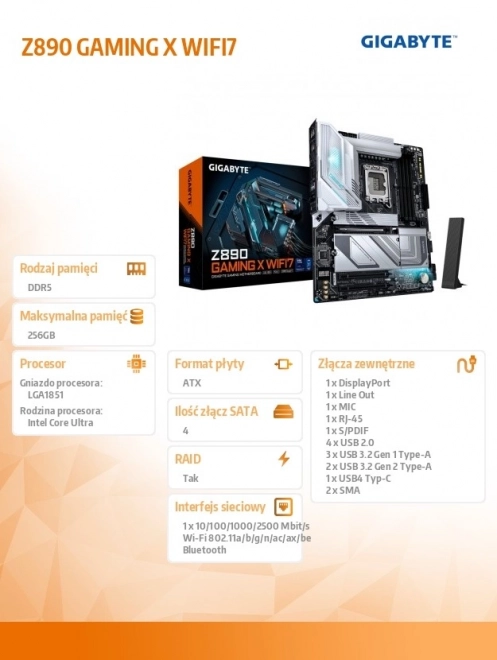 Herná základná doska Z890 s WiFi7