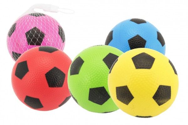 Futbalová lopta z gumy 12 cm mix farieb v sieťke