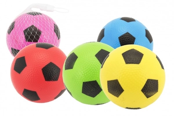 Futbalová lopta z gumy 12 cm mix farieb v sieťke