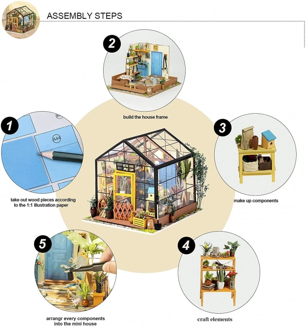 Miniatúrny domček Skleník od Robotime