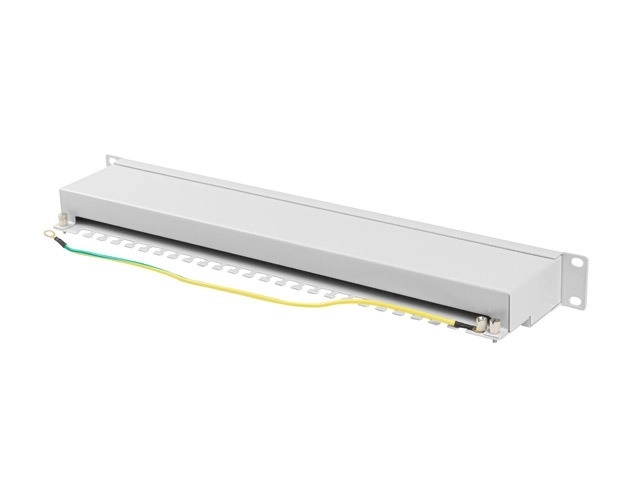 Patch panel 24 portov 1U KAT6A šedý