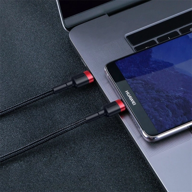 USB-C kábel Baseus Cafule PD 2.0 QC 3.0 60W 1m čierno-červený