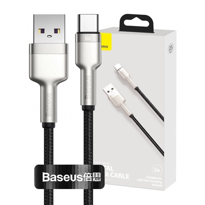 USB kábel pre USB-C Baseus Cafule 66 W 0,25 m čierny