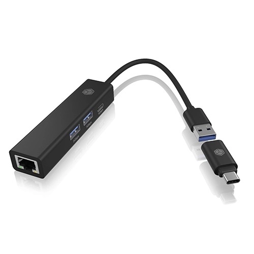 Hub 4v1 s LAN, 1x USB-C, 2x USB-A, 1x LAN