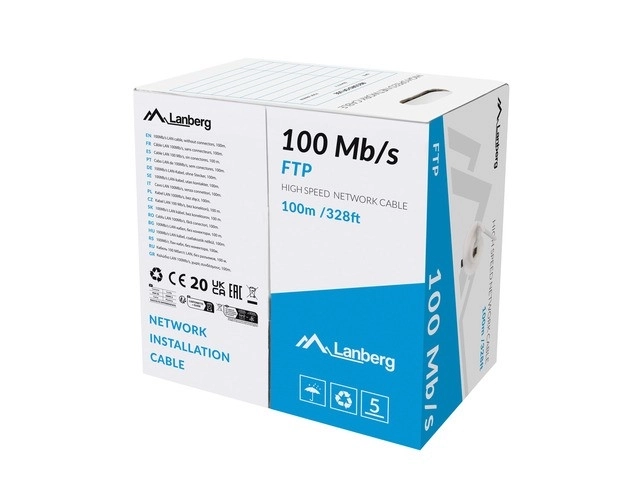 LAN sieťový kábel FTP 100MB/S CCA 100M sivý