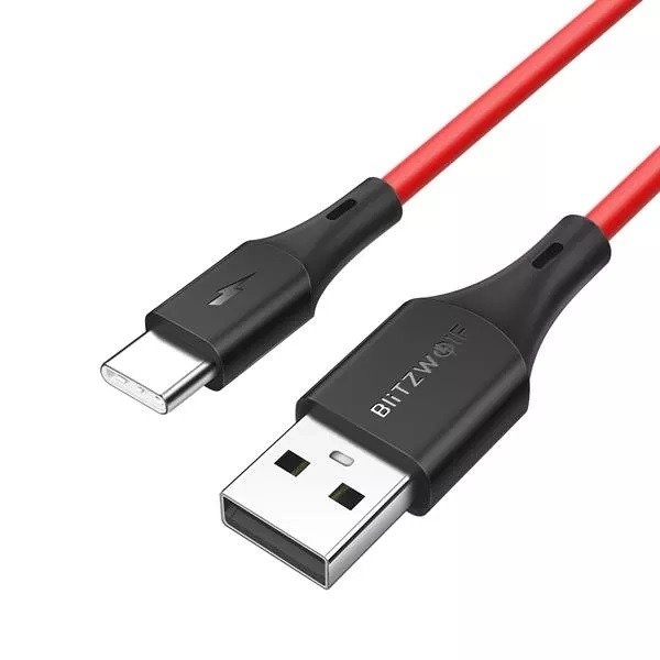 USB-C kábel BlitzWolf 3A 1,8 m - červený