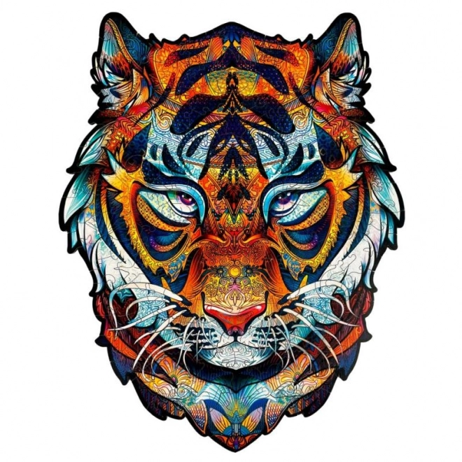 Magické drevené farebné puzzle - Mocný tiger