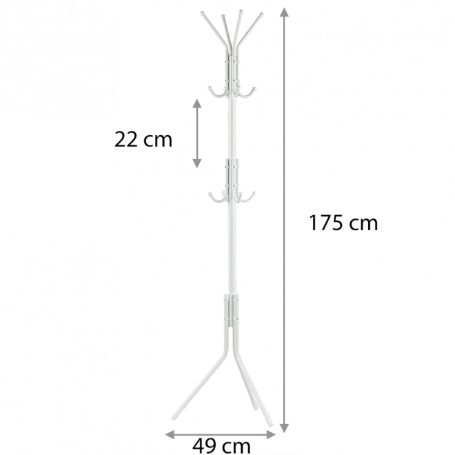 Moderný biely stojan na oblečenie