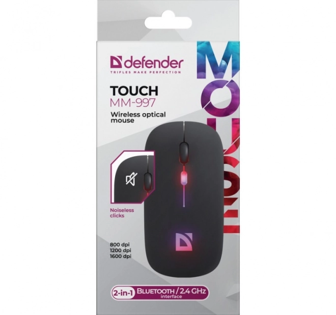 Bezdrôtová myš Silent Click čierna TOUCH