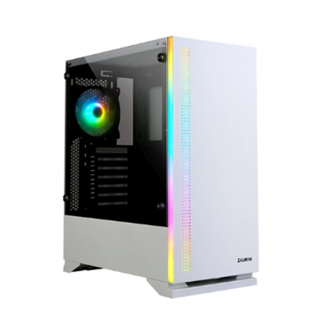 Biela ATX Mid Tower Počítačová Skriňa S RGB Ventilátorom