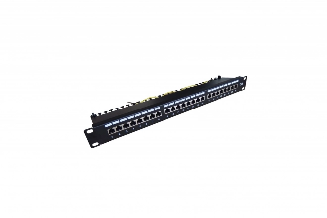 Patch panel 19'' 24x RJ45 kat.6, čierny