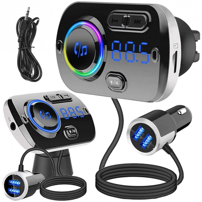 Bluetooth FM vysielač USB 5.0 multifunkčný 8v1