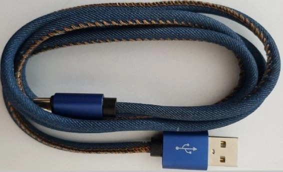 Premium USB kábel Type C 2m s džínsovým dizajnom