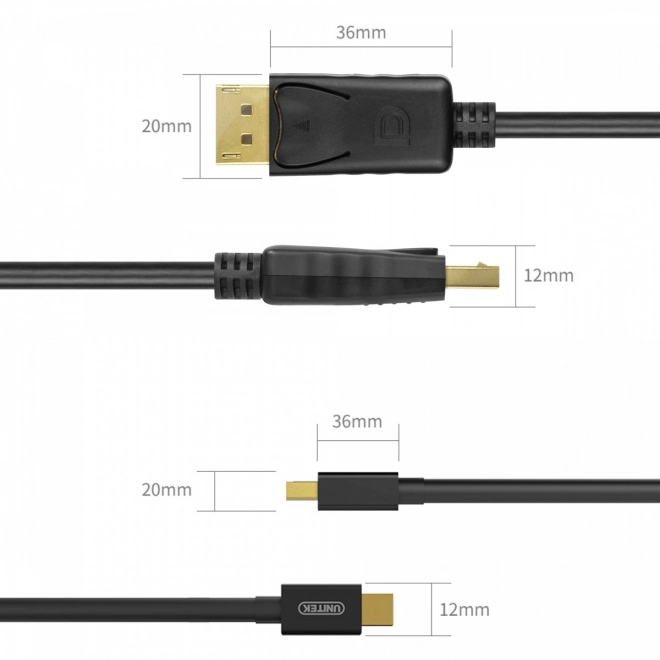 Kvalitný DisplayPort-Unitek kábel 2m