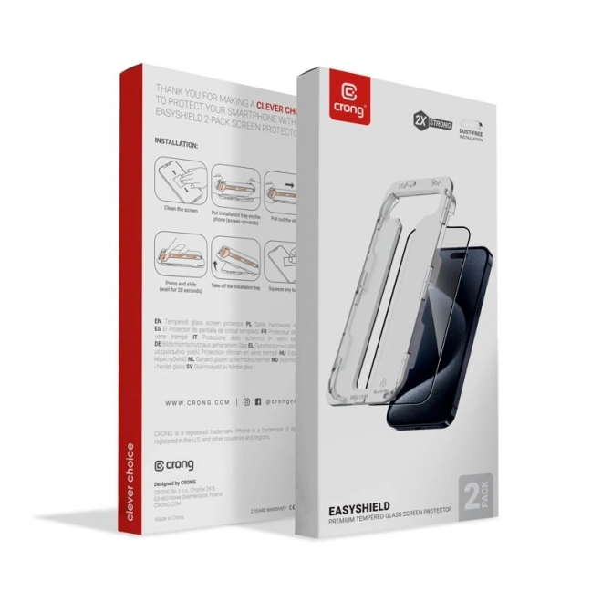 Vysokopevné sklo EasyShield 2-pack pre iPhone 14 a 13