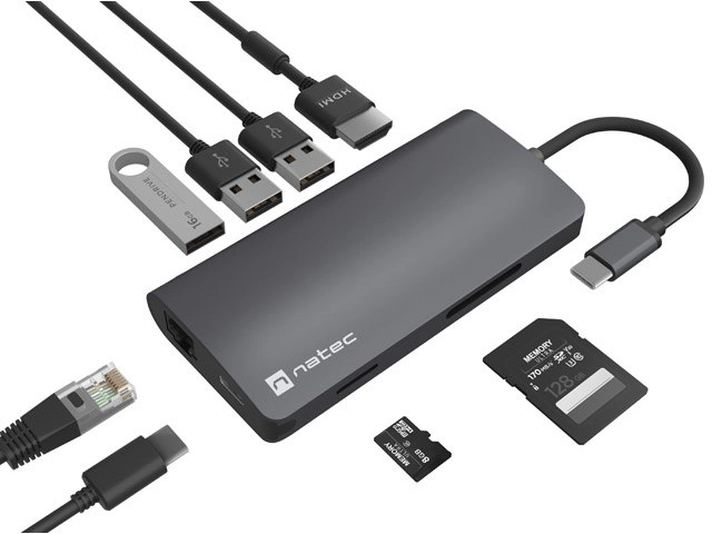 Multiportový adaptér USB-C Natec Fowler 2 V2