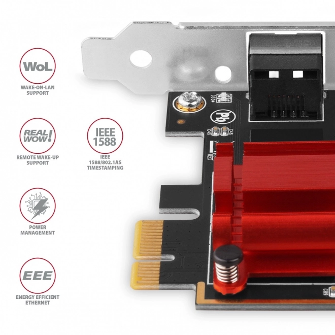 Rýchla sieťová karta AXAGON PCIe 2.5 Gigabit Ethernet